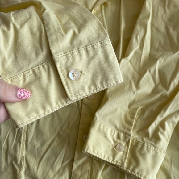 Patagonia Light Yellow Button Up Short Blouse 6 - Picture 6 of 13